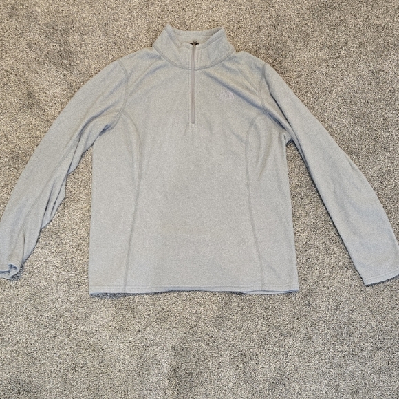 The North Face Gray Quarter-Zip Pullover Long Sleeve Sz L - Picture 1 of 7
